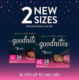 2x NEW Goodnites Girls XL Diapers